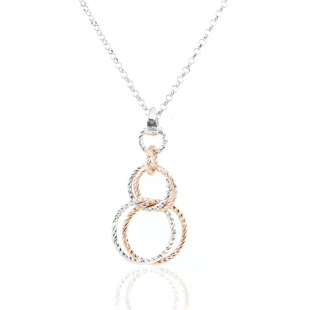 Collana Donna in Argento 2 Colori Rodiato e Rosa Fraboso