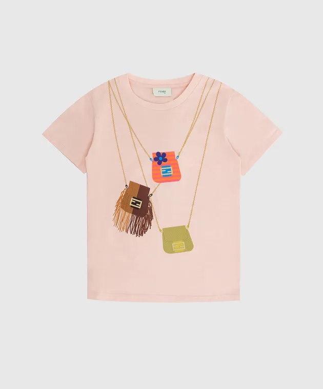 Fendi T-shirt per bambini con applicazioni JFI2207AJ812